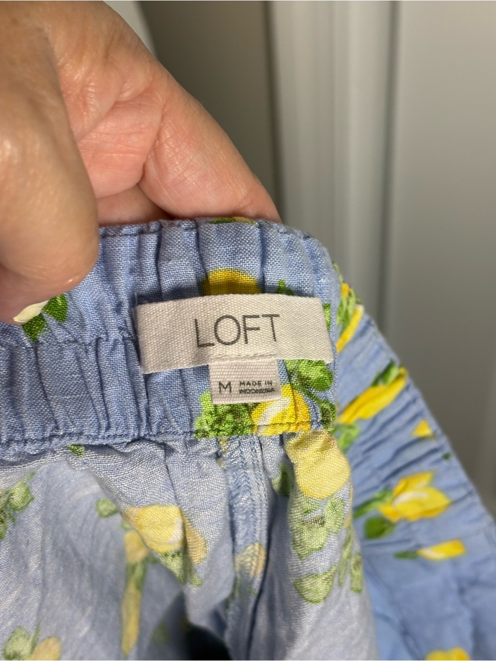 Women’s Light Blue Lemon Print  Shorts - Picture 4 of 4